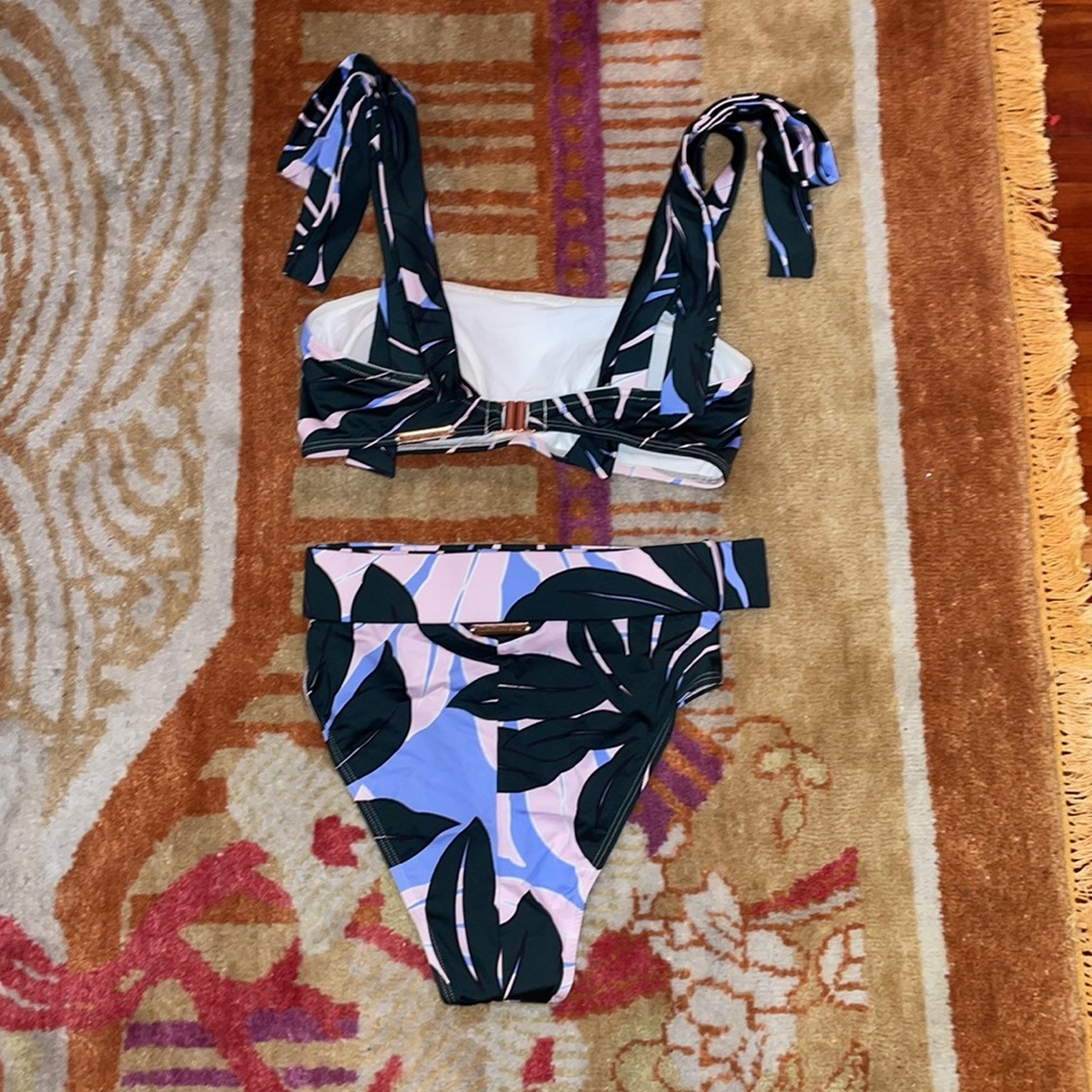 Alexandra Miro The Audrey Bikini Top, Ursula Belted Bottoms Summer Palm S NWOT - Picture 3 of 3